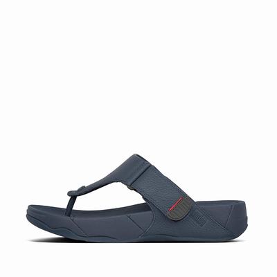 Fitflop Trakk II Leather Toe-Post - Sandalen Herren - Navy (TRX057294)